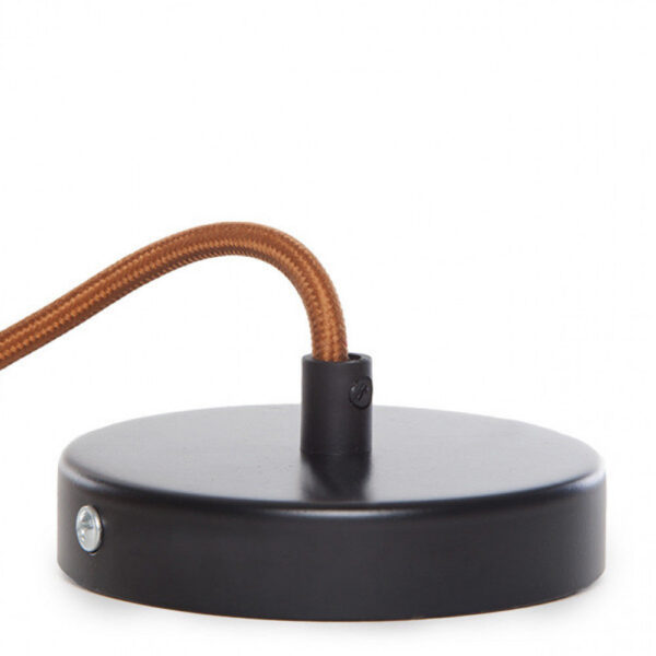 Pendel 2M - Cable Marrón - Portalámparas E27 Marrón - Rosetón Negro 100Mm [AM-AT662]