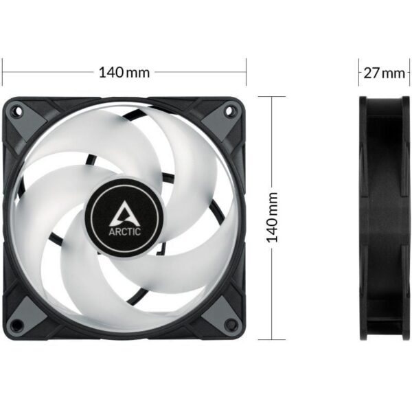 Ventilador Arctic P14 PWM PST A-RGB/ 14cm/ Negro
