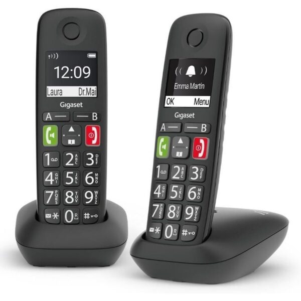 Teléfono Inalámbrico Gigaset E290/ Pack DUO/ Negro
