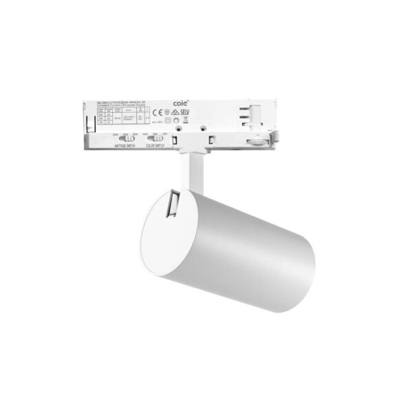 Foco de Carril LED Trifásico Potencia_Temperatura de Color Regulables 20_25_30W 6000_4000_3000K Blanco [ATL080030-T]