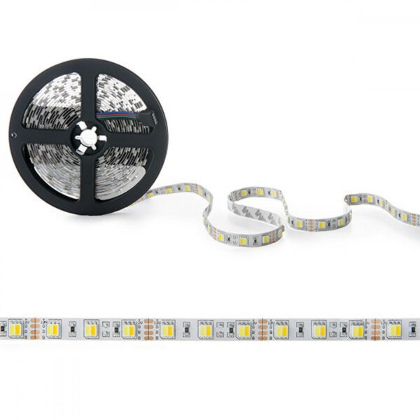 Tira de 60 LEDs 72W 4.000Lm CRI85 6000ºK SMD5050 12VDC IP20 Cálido/Frío x5M 40.000H  [CA-5050-12VCWWW-IP25]