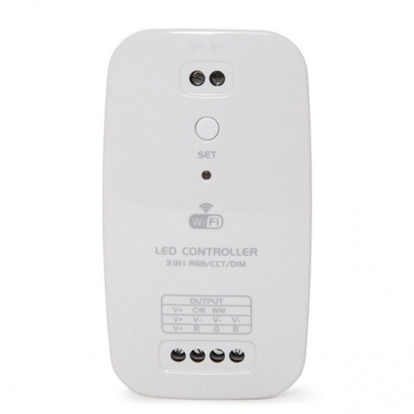 Controlador Wifi Tira LED - Tres En Uno - Temperatura Color/Rgb/Dim - Compatible Alexa[CA-CWFI-RGB_CCT_DIM]