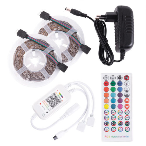 Kit Tira 72W 3.000Lm 300 LEDs 10 metros RGB Blister Transformador, Controlador, Control Bluetooth IP20 40.000H [CA-KITRGB-10M]