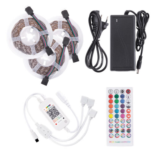 Kit Tira 108W 4.500Lm 450 LEDs 15 metros RGB Blister Transformador, Controlador, Control Remoto IP20 40.000H [CA-KITRGB-15M]