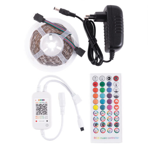 Kit Tira 36W 1.500Lm 150 LEDs 5 metros RGB Blister Transformador, Controlador, Control Bluetooth IP20 40.000H [CA-KITRGB-5M]