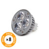 Pack 8 Bombillas LED GU5,3 6W 515Lm 3000ºK 40.000H [CA-MR16-9W-WW-PK8-AP]