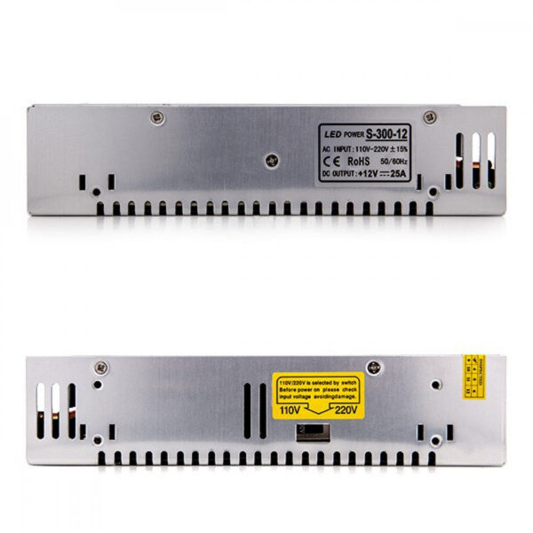 Transformador LED 230VAC/12VDC 300W 25A IP20