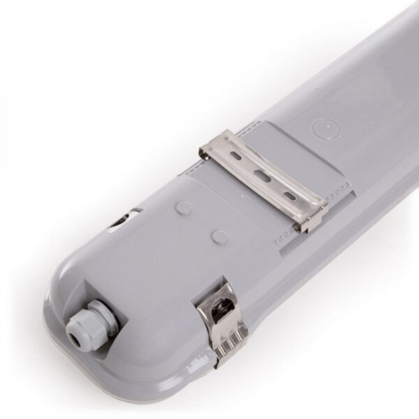 Pack 4 Pantallas Estancas Enlazables  PARA DOS TUBOS LEDs 1200mm ABS/PC CLIPS INOX