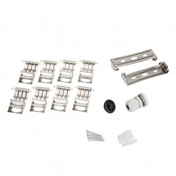 Pack 4 Pantallas Estancas Enlazables  PARA DOS TUBOS LEDs 1200mm ABS/PC CLIPS INOX