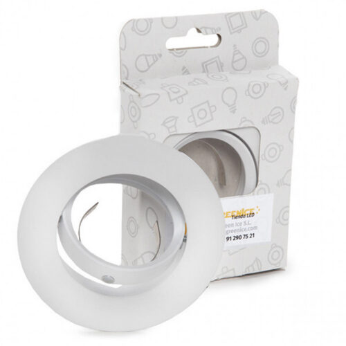 Aro Foco Downlight  Basculante Circular Aluminio Blanco 93Mm Estuche Personalizado