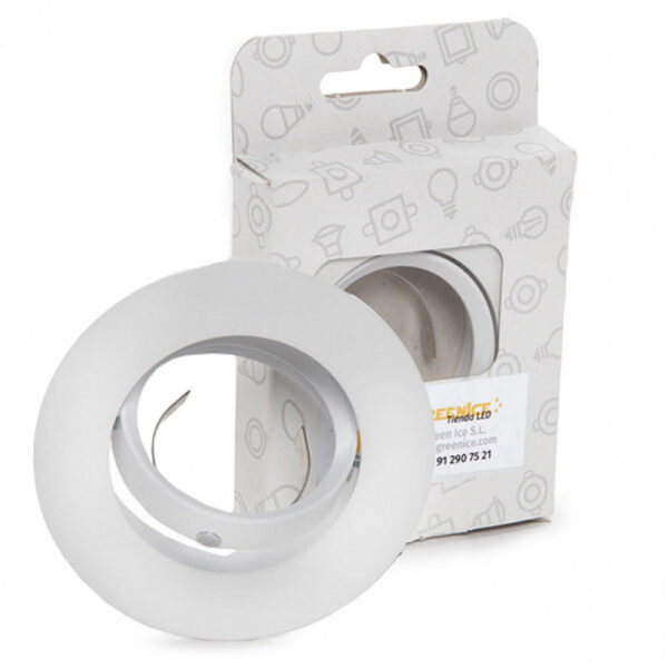 Aro Foco Downlight  Basculante Circular Aluminio Blanco 93Mm Estuche Personalizado