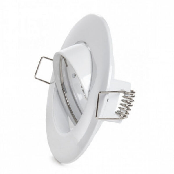 Aro Foco Downlight  Basculante Circular Aluminio Blanco 93Mm Estuche Personalizado