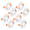 Pack 8 Aro Foco Downlight  Basculante Circular Aluminio Blanco 93Mm