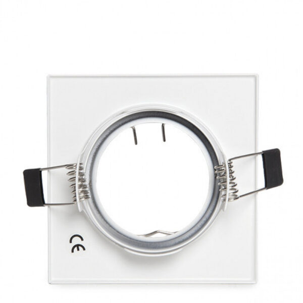 Aro Foco Downlight  Basculante Cuadrado Blanco 83/83Mm