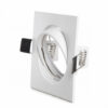 Aro Foco Downlight  Basculante Cuadrado Aluminio Blanco 83/83Mm Estuche Personalizado