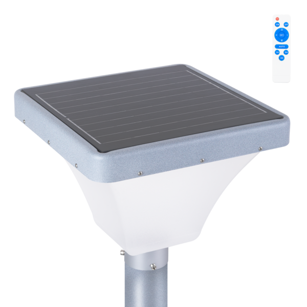 Farola LED Solar Rectangular para Jardines 45W con Detector Proximidad