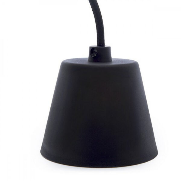 Portalámparas E27 Cable - Rosetón Negro