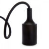 Pack 10 Portalámparas E27 - Cable - Rosetón - Negro