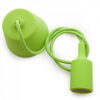 Portalámparas E27 Cable - Rosetón - Color Verde