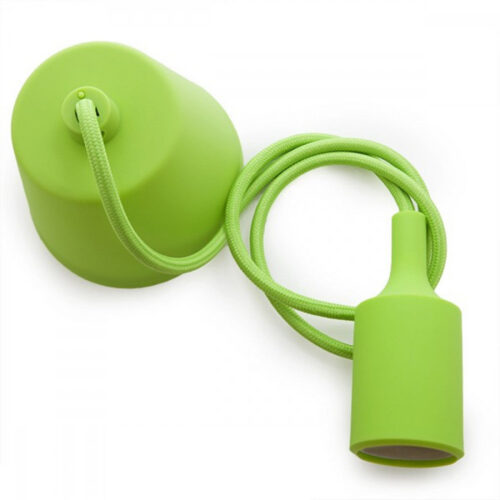 Portalámparas E27 Cable - Rosetón - Color Verde