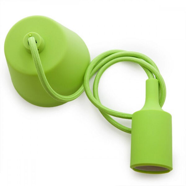 Portalámparas E27 Cable - Rosetón - Color Verde