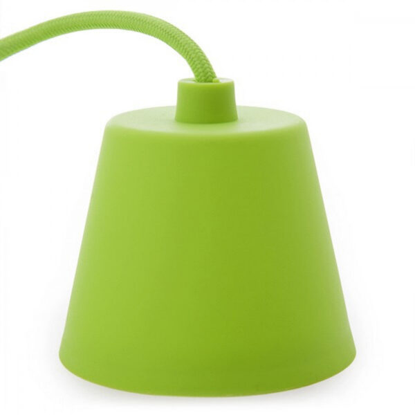 Portalámparas E27 Cable - Rosetón - Color Verde