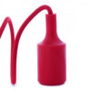 Portalámparas E27 Cable - Rosetón - Color Rojo