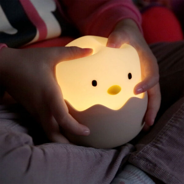 Lampara nocturna de mesa LED Infantil quitamiedos y recargable "Chicken"