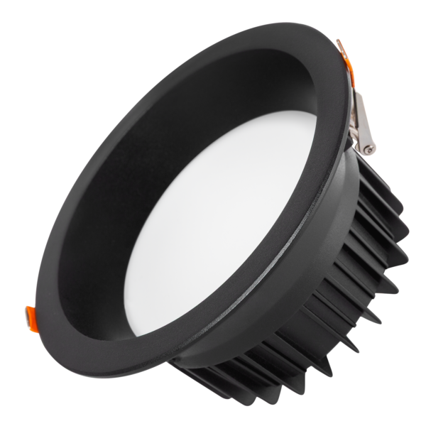 Foco Downlight Circular LED 20W 2.000Lm 6000ºK Anti-Deslumbrante UGR19 40.000H Negro