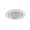 Pack de 5 Bombillas LED GU10 6W 700Lm 6000ºK 40.000H - Aro Downlight Redondo Inclinable "Vepa" Acero 90mm - Blanco