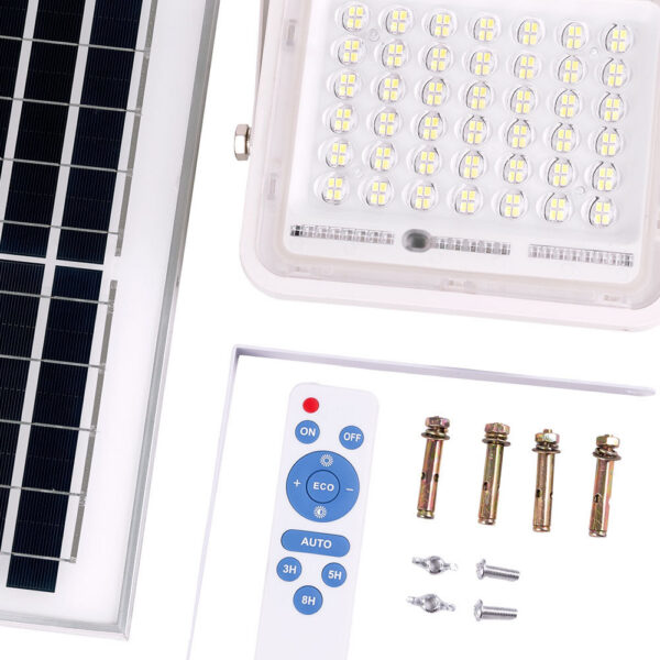 Proyector LED Solar 40W 6500K Panel: 6V/8W Batería: 3,2V/5000MaH Control Remoto [HO-SOLARFL-40W-02]