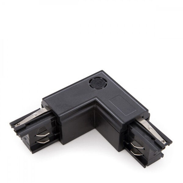 Conector L Carril Trifásico Negro