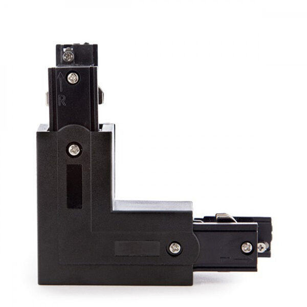Conector L Carril Trifásico Negro