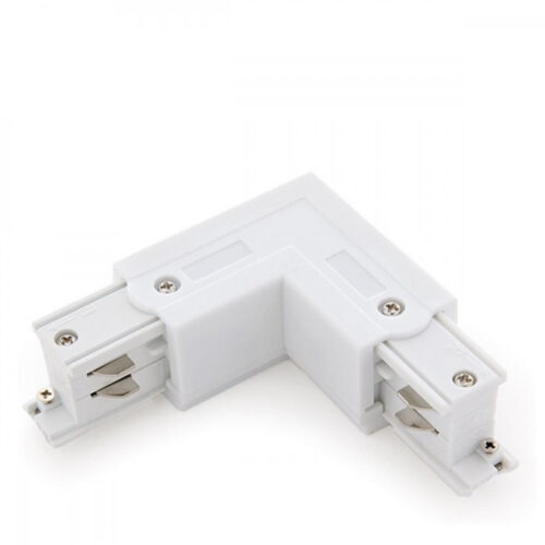 Conector L Carril Trifásico Blanco