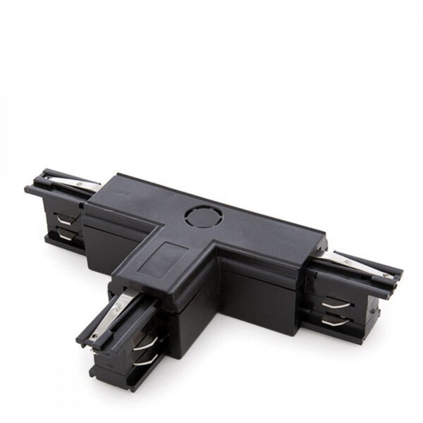 Conector T Carril Trifásico Negro