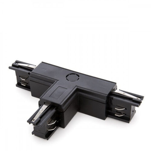Conector T Carril Trifásico Negro