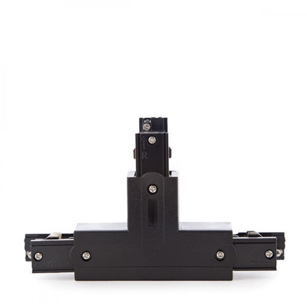 Conector T Carril Trifásico Negro