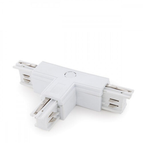 Conector T Carril Trifásico Blanco