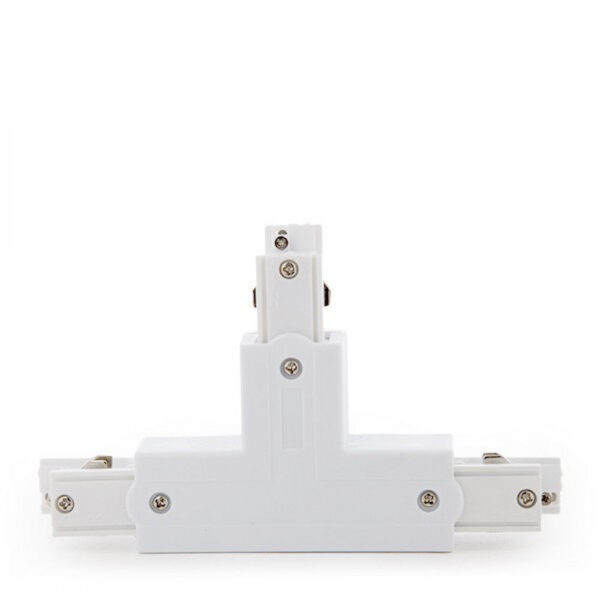 Conector T Carril Trifásico Blanco