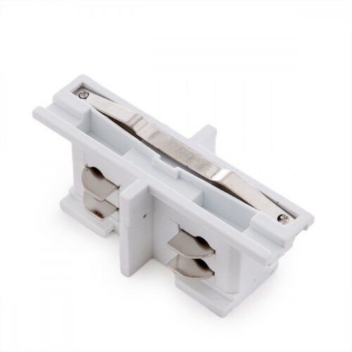 Conector Recto Carril Trifásico Blanco