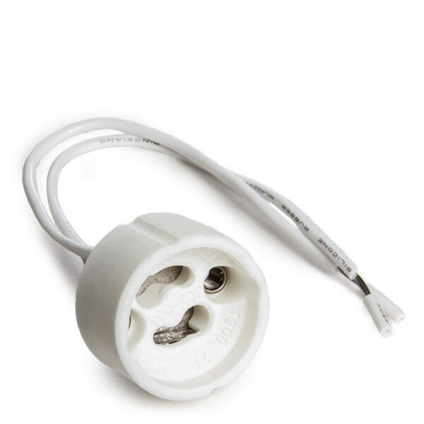 Portalámparas Cerámico GU10 Cable 100Mm
