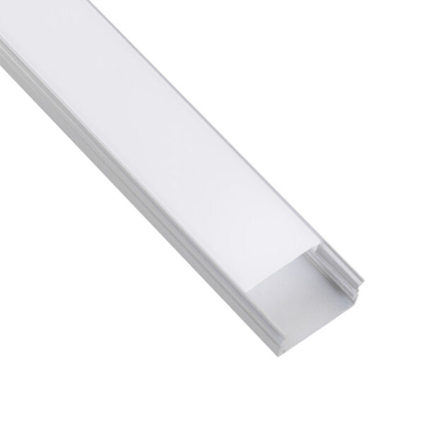 Perfíl Aluminio para Tira LED Doble - Difusor Opal x 2M