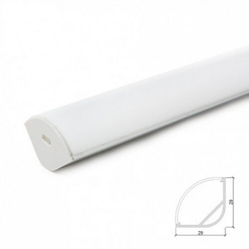 Perfíl Aluminio para Tira LED Difusor Opal  LLE-ALP016R-O x 2M