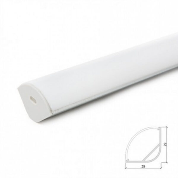 Perfíl Aluminio para Tira LED Difusor Opal  LLE-ALP016R-O x 2M