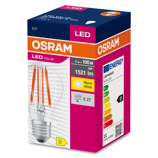 [LVE-4058075438514] Ledvance/Osram Bombilla LED "Classic" E27 11W 1521Lm 2700K 320º IP20
