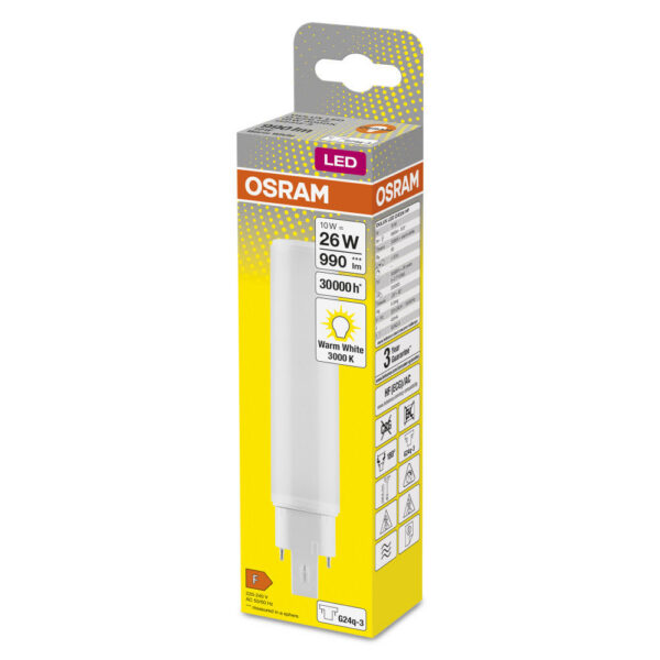 [LVE-4058075559172] Lámpara LED Ledvance/DULUX G24q 3 10W 990Lm 3000K 120º IP20