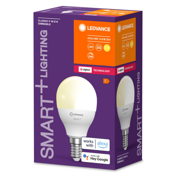[LVE-4058075729100] Ledvance "SMART" Bombilla LED  E14 4,9W 470Lm 2700K 200º IP20 Regulable