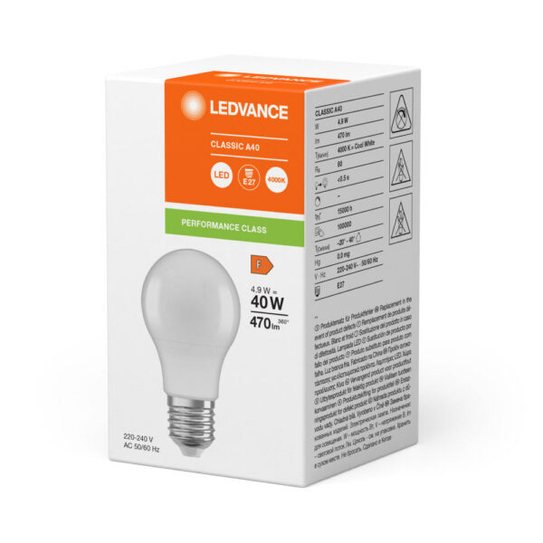 [LVE-4099854049538] Ledvance/Osram Bombilla LED "Classic" E27 4,9W 470Lm 4000K 200º IP20