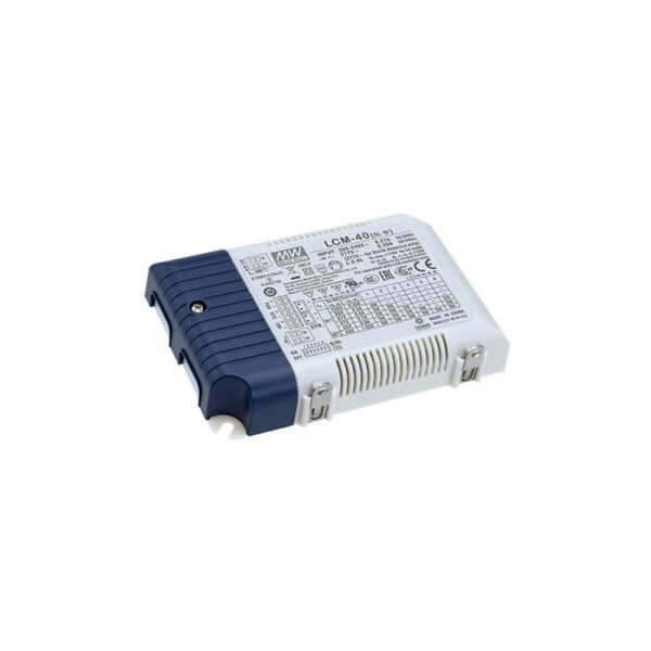 mw_4470_0-5 LCM-40U Led Driver MEANWELL Entrada 90-132VAC Salida 2-100VDC Corriente Constante 350-1050mA 35W PFC Regulable 0-10V-PWM-Re