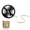 Pack 4 Tiras LED 72W 4200Lm 300 X SMD5050 12VDC IP33 x5M 40.000H [PL-219012-RGB-IP33-PK4-AP]